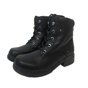 Harley-Davidson Womens Elowen Black SZ 10 Leather Motorcycle Boots 83519 Zip